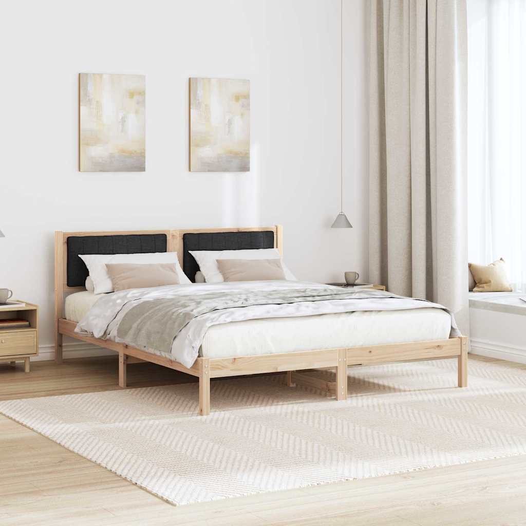 Krevetni okvir s tapiciranim uzglavljem Crna 150 x 200 cm