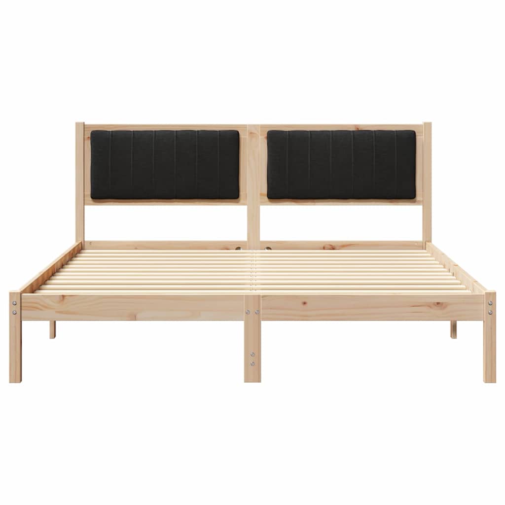 Krevetni okvir s tapiciranim uzglavljem Crna 150 x 200 cm