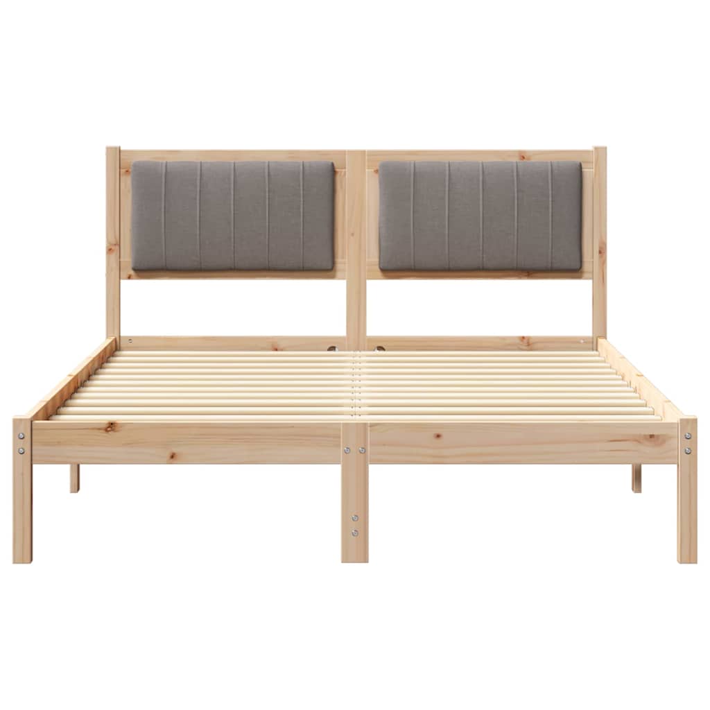 Krevetni okvir s tapiciranim uzglavljem Sivo-smeđa 140 x 190 cm