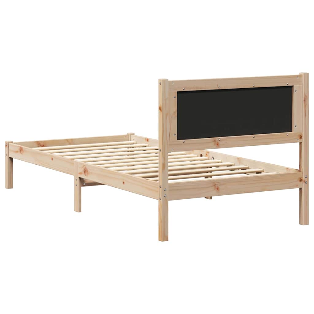 Krevetni okvir s tapiciranim uzglavljem Crna 90 x 200 cm