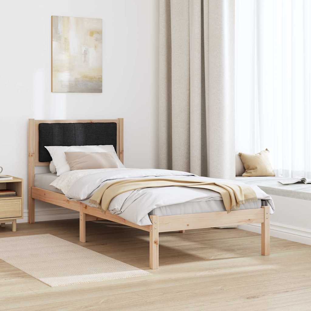 Krevetni okvir s tapiciranim uzglavljem Crna 80 x 200 cm