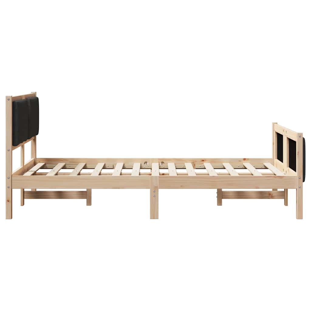 Krevetna konstrukcija s uzglavljem Crna 120 x 200 cm tkanina
