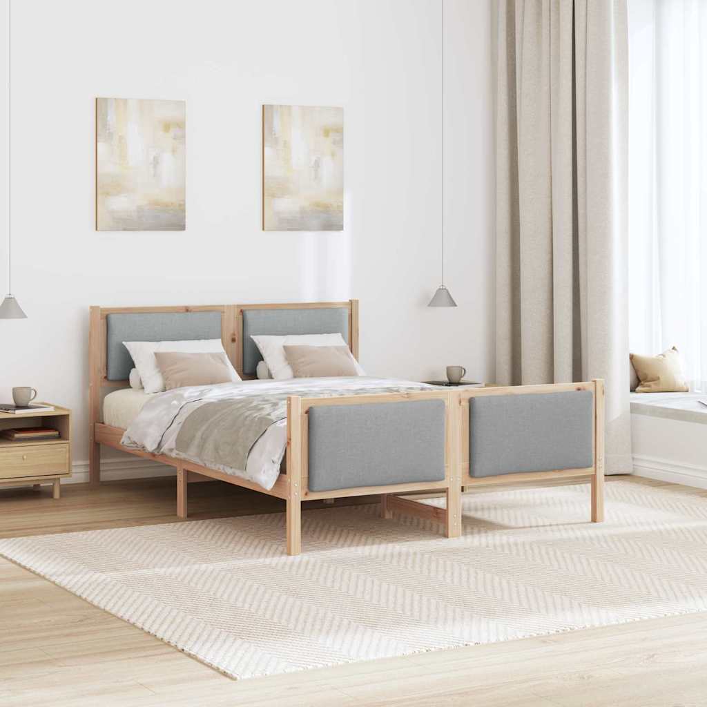Krevetna konstrukcija Svijetlo siva 140 x 190 cm tkanina