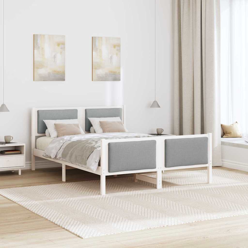 Krevetna konstrukcija Svijetlo siva 140 x 190 cm tkanina