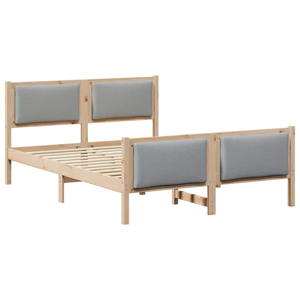 Krevetna konstrukcija Svijetlo siva 135 x 190 cm tkanina