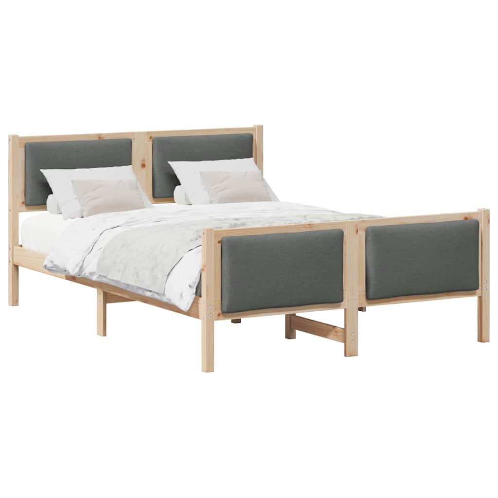 Krevetna konstrukcija Tamno siva 135 x 190 cm tkanina