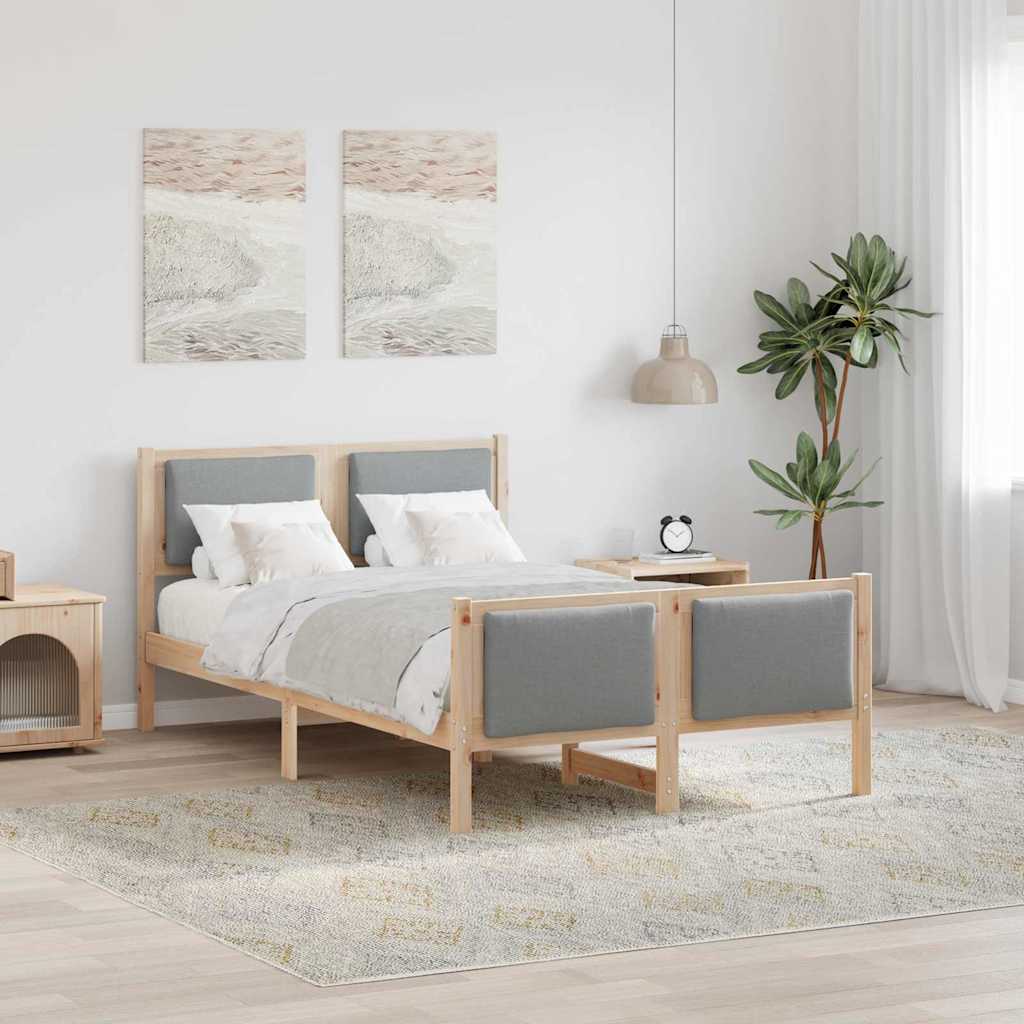 Krevetna konstrukcija Svijetlo siva 120 x 190 cm tkanina