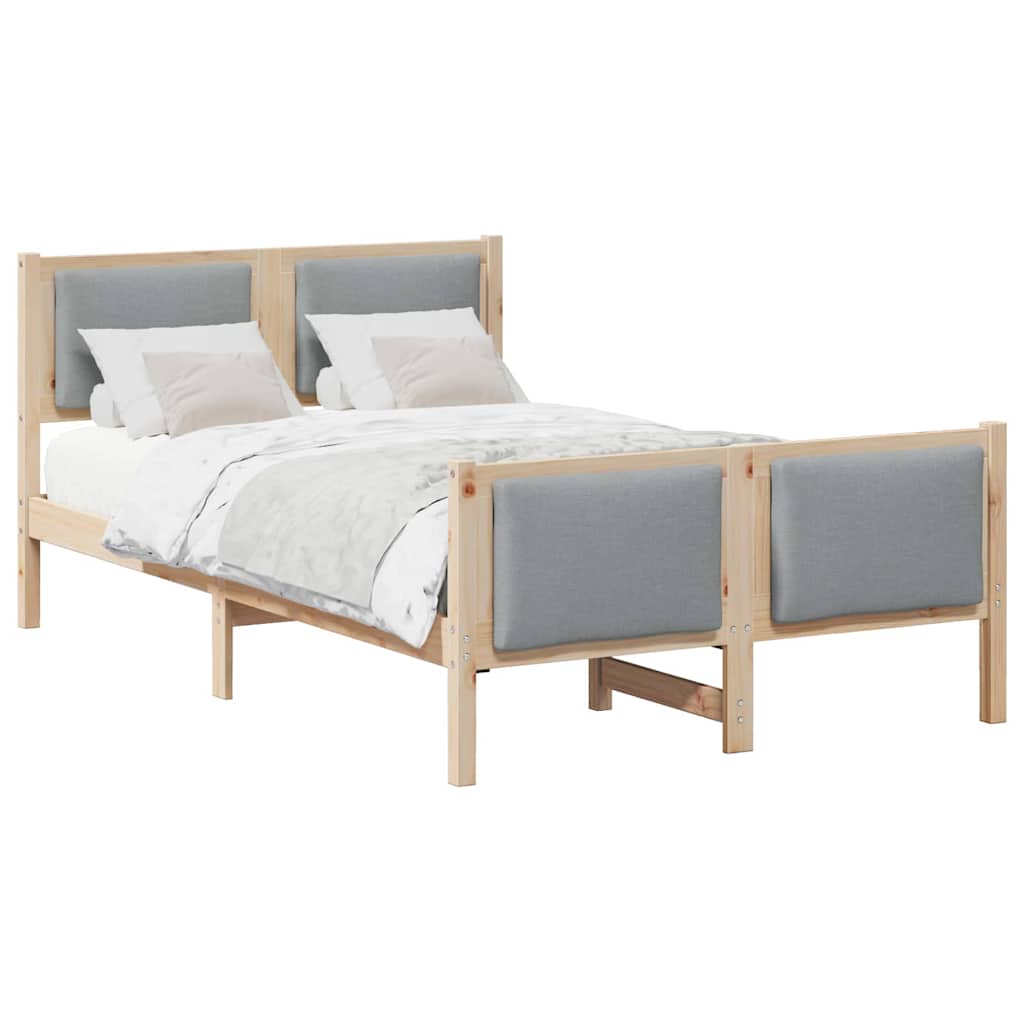 Krevetna konstrukcija Svijetlo siva 120 x 190 cm tkanina