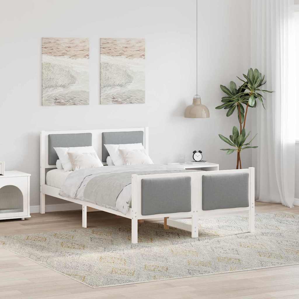 Krevetna konstrukcija Svijetlo siva 120 x 190 cm tkanina