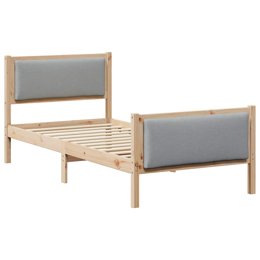 Krevetna konstrukcija Svijetlo siva 100 x 200 cm tkanina