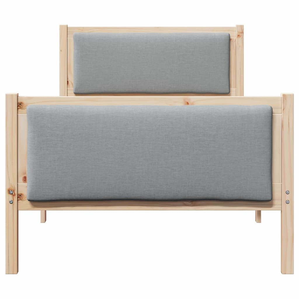 Krevetna konstrukcija Svijetlo siva 100 x 200 cm tkanina