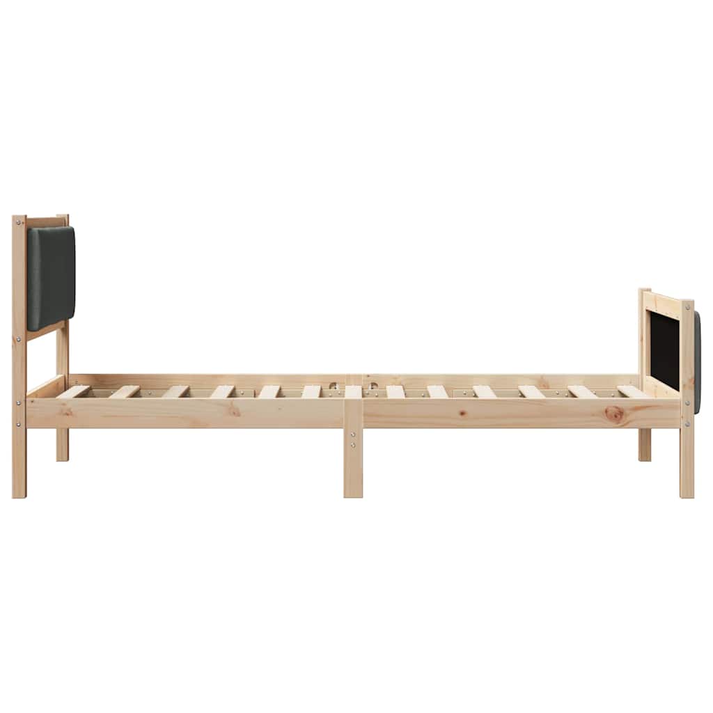 Krevetna konstrukcija Tamno siva 90 x 200 cm tkanina