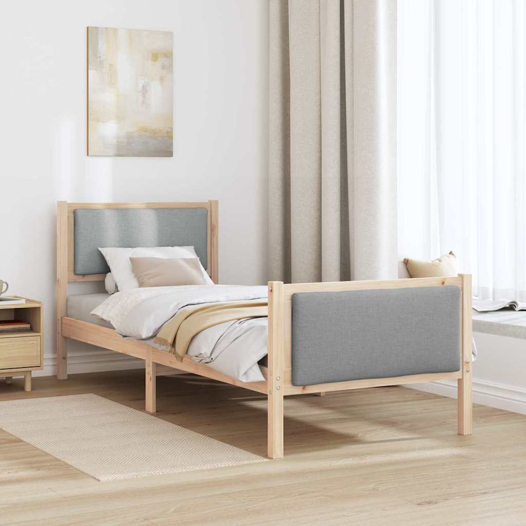 Krevetna konstrukcija Svijetlo siva 80 x 200 cm tkanina Smeđa