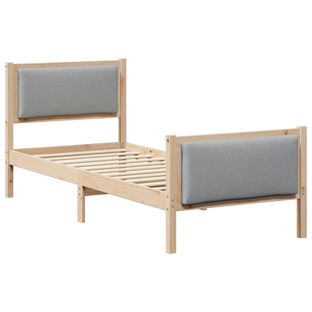 Krevetna konstrukcija Svijetlo siva 80 x 200 cm tkanina Smeđa