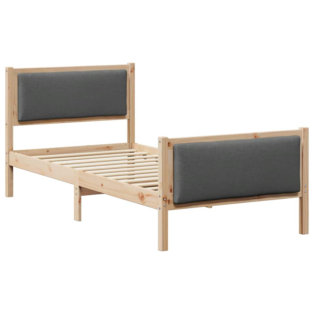 Krevetna konstrukcija Tamno siva 90 x 190 cm tkanina