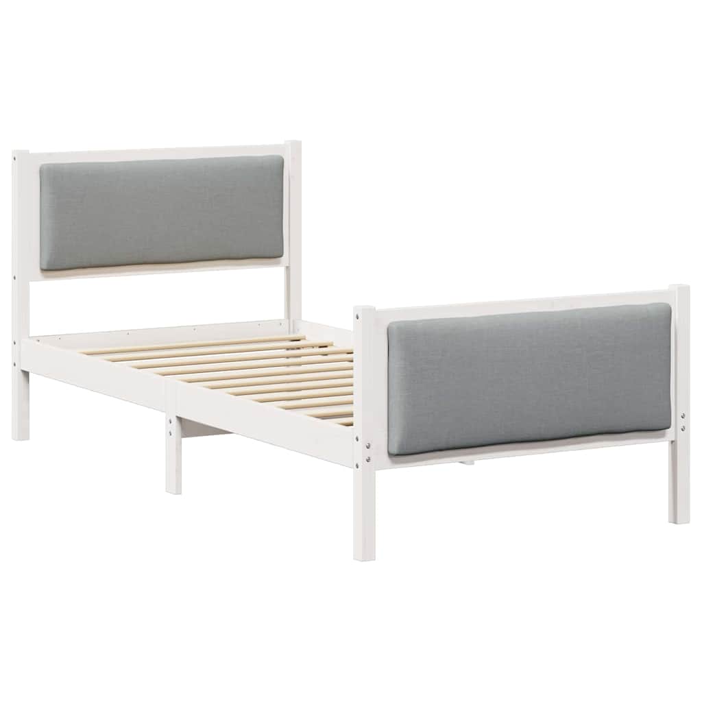 Krevetna konstrukcija Svijetlo siva 90 x 190 cm tkanina