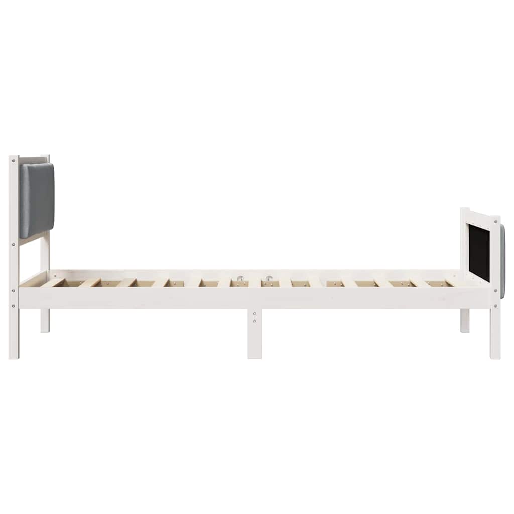 Krevetna konstrukcija Svijetlo siva 90 x 190 cm tkanina