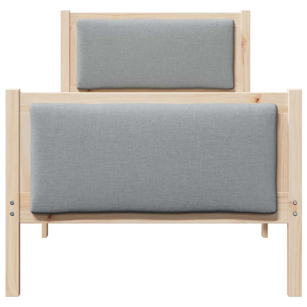 Krevetna konstrukcija Svijetlo siva 75 x 190 cm tkanina