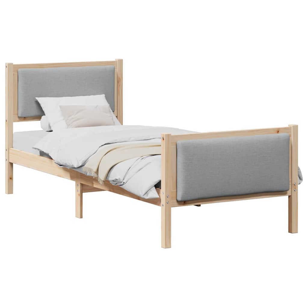Krevetna konstrukcija Svijetlo siva 75 x 190 cm tkanina