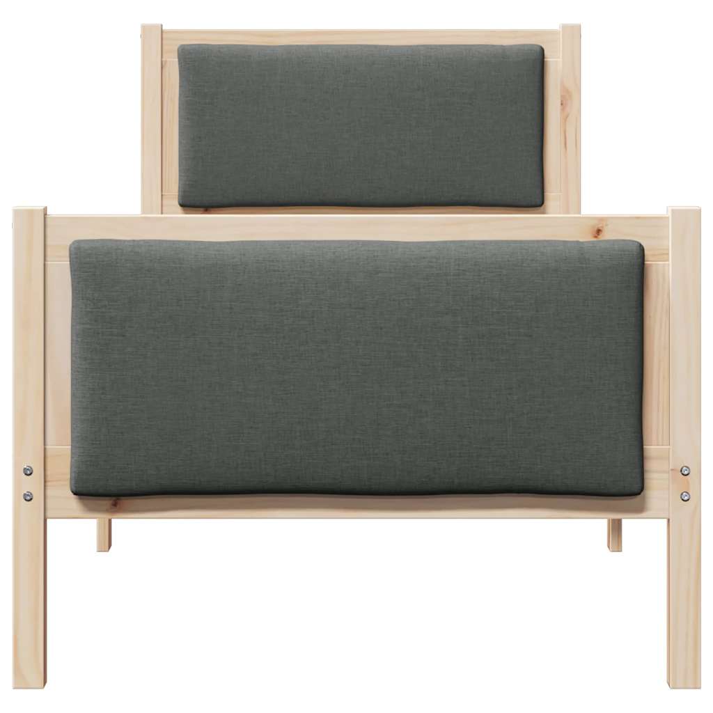 Krevetna konstrukcija Tamno siva 75 x 190 cm tkanina