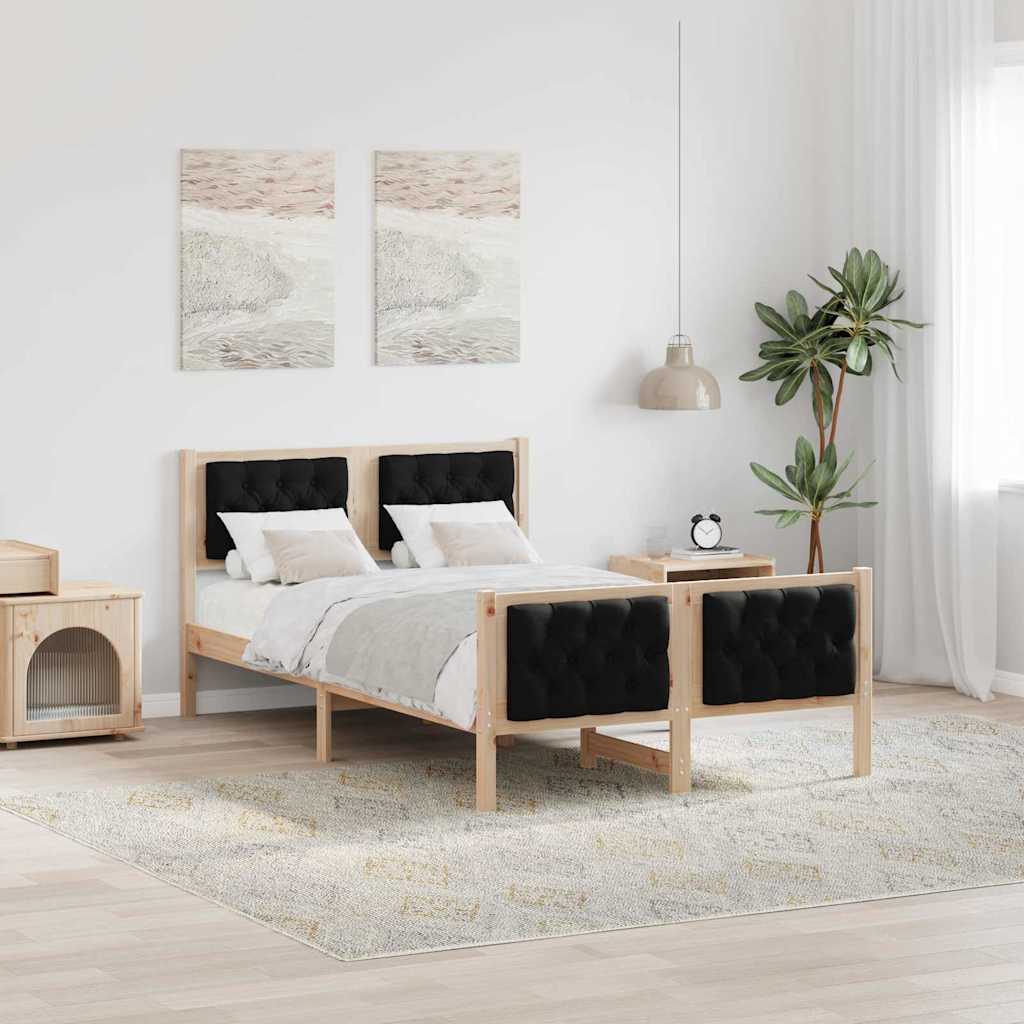 Krevetna konstrukcija Crna 120 x 200 cm Čvrsto borovo drvo
