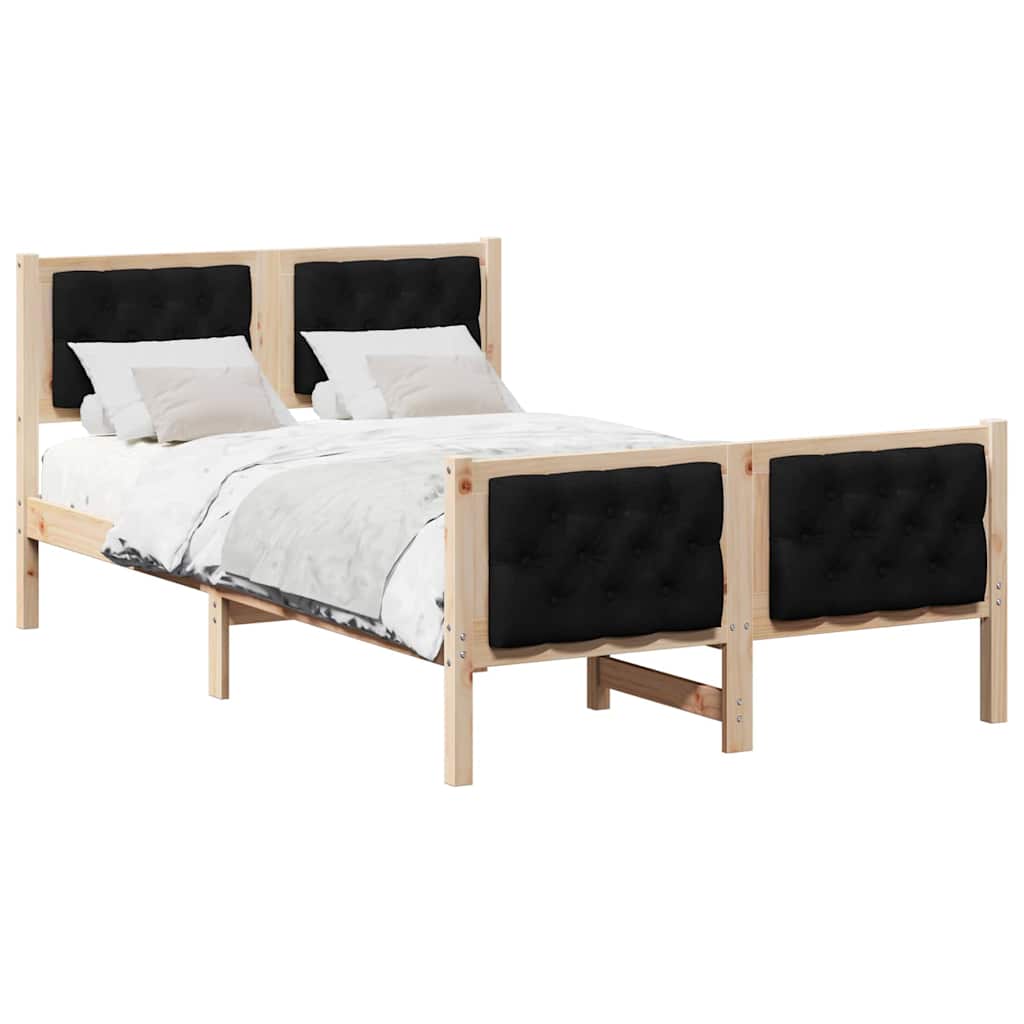 Krevetna konstrukcija Crna 120 x 200 cm Čvrsto borovo drvo