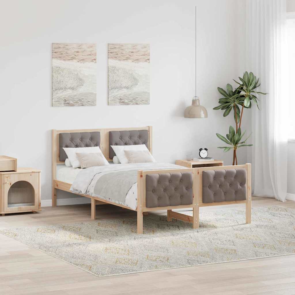 Krevetna konstrukcija s uzglavljem Sivo-smeđa 120 x 200 cm