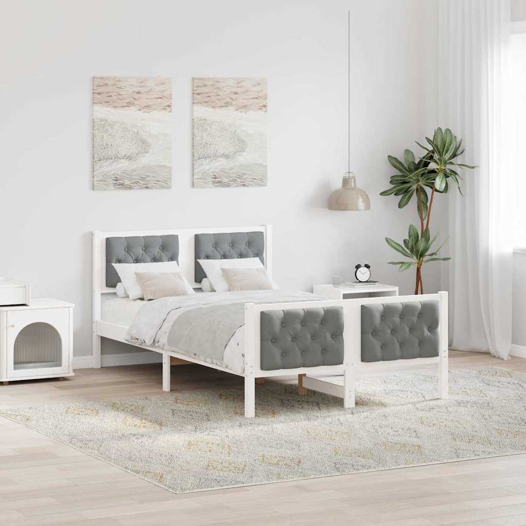 Krevetna konstrukcija s uzglavljem Svijetlo siva 120 x 200 cm