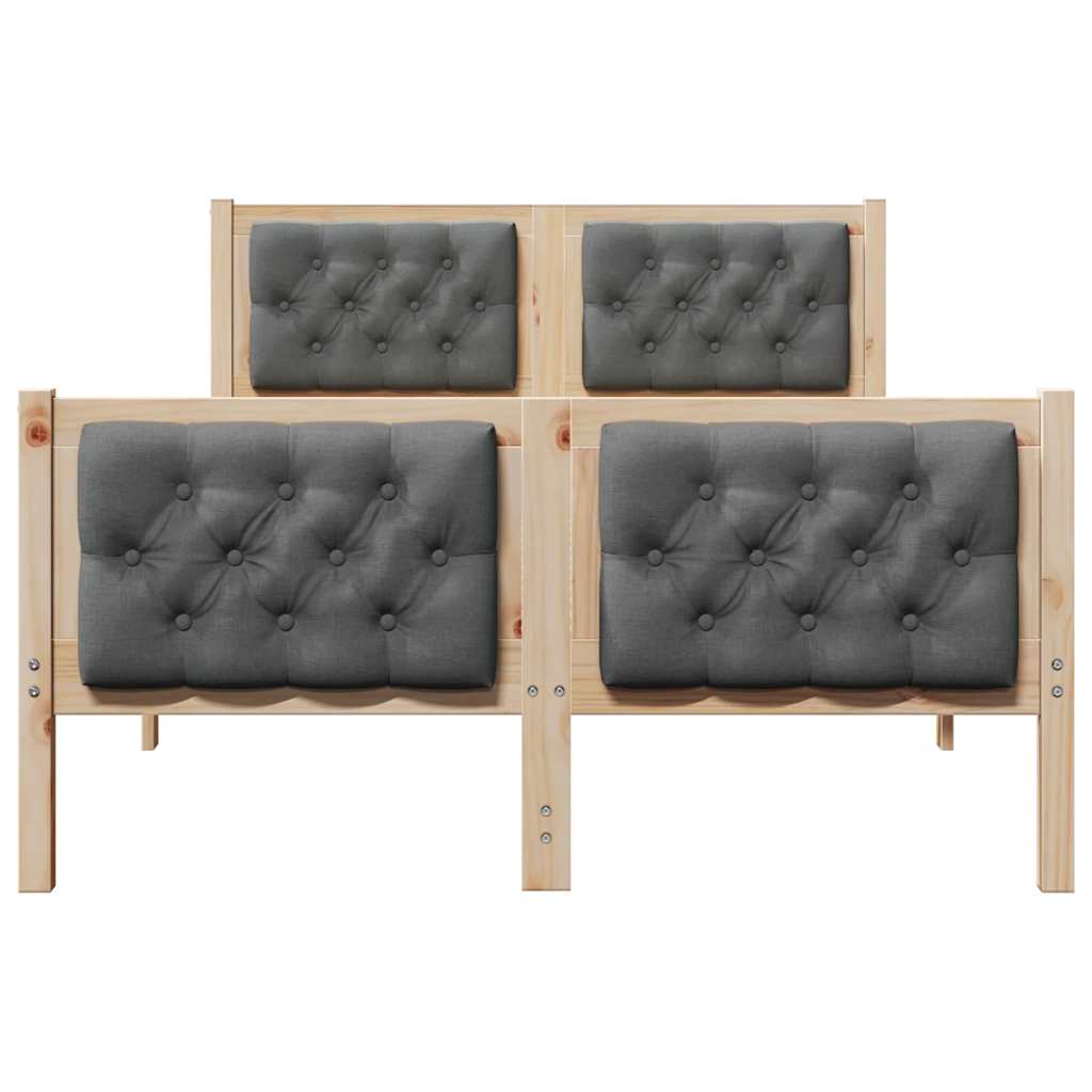 Krevetna konstrukcija s uzglavljem Tamno siva 135 x 190 cm