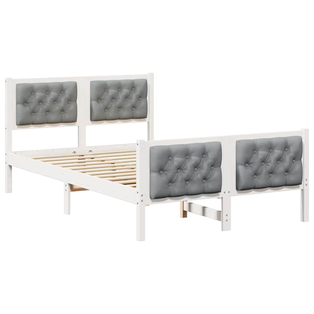 Krevetna konstrukcija s uzglavljem Svijetlo siva 135 x 190 cm