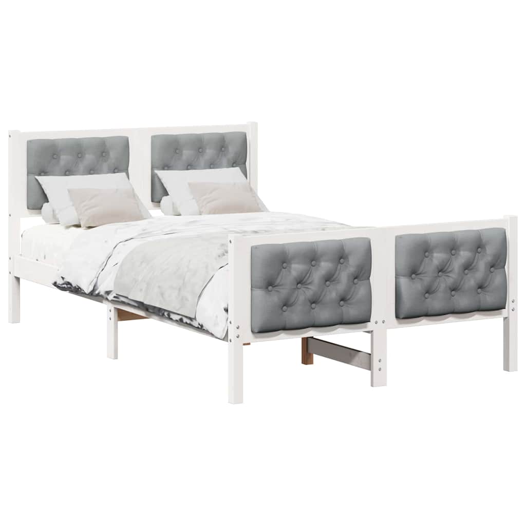 Krevetna konstrukcija s uzglavljem Svijetlo siva 135 x 190 cm