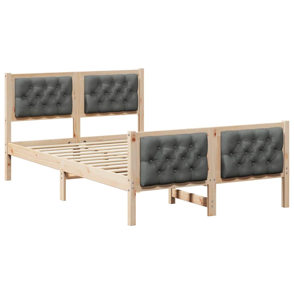 Krevetna konstrukcija s uzglavljem Tamno siva 120 x 190 cm
