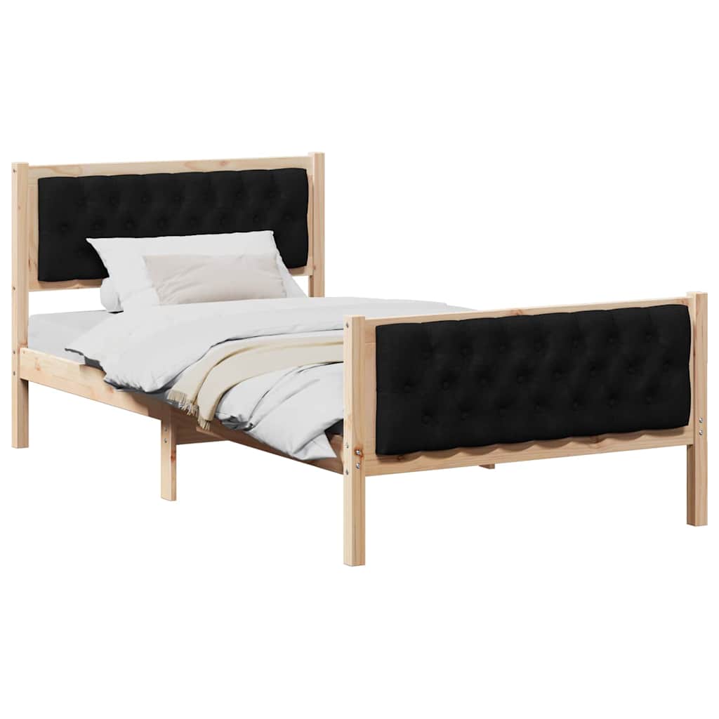 Krevetna konstrukcija Crna 100 x 200 cm Čvrsto borovo drvo