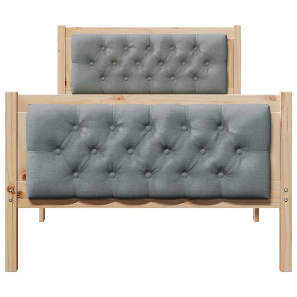 Krevetna konstrukcija s uzglavljem Svijetlo siva 90 x 200 cm