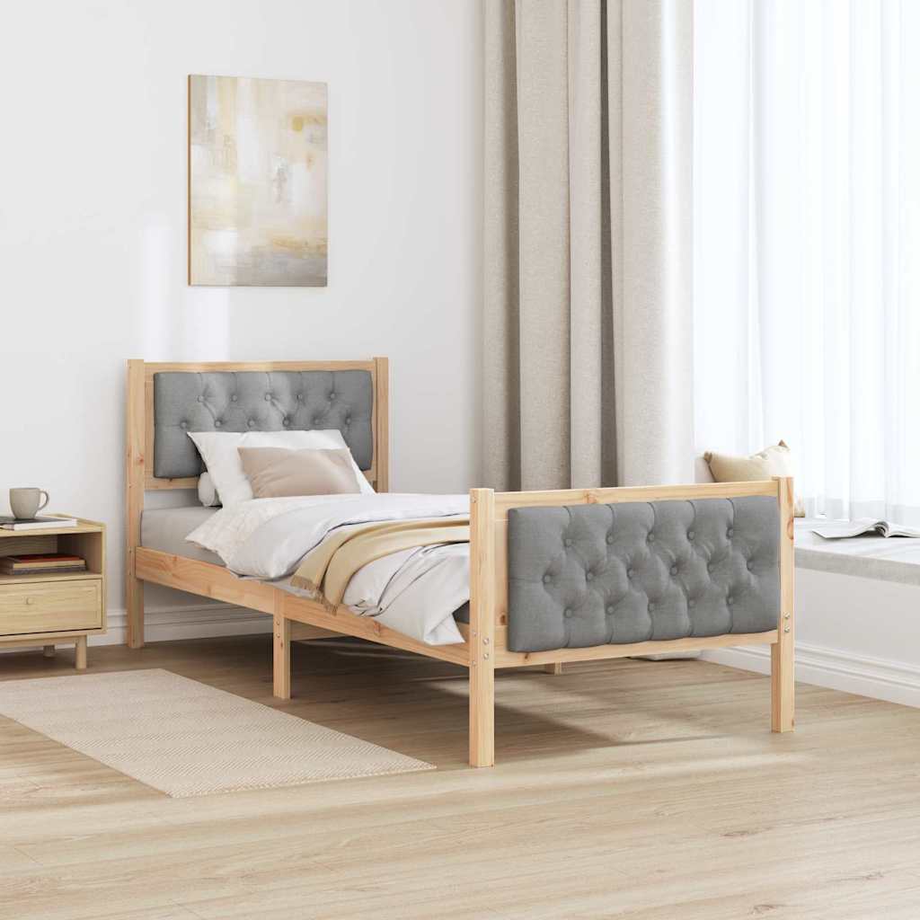 Krevetna konstrukcija s uzglavljem Svijetlo siva 80 x 200 cm