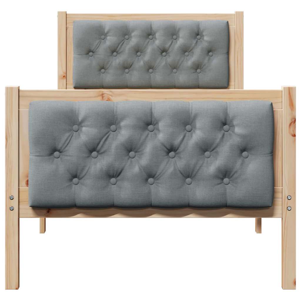 Krevetna konstrukcija s uzglavljem Svijetlo siva 80 x 200 cm