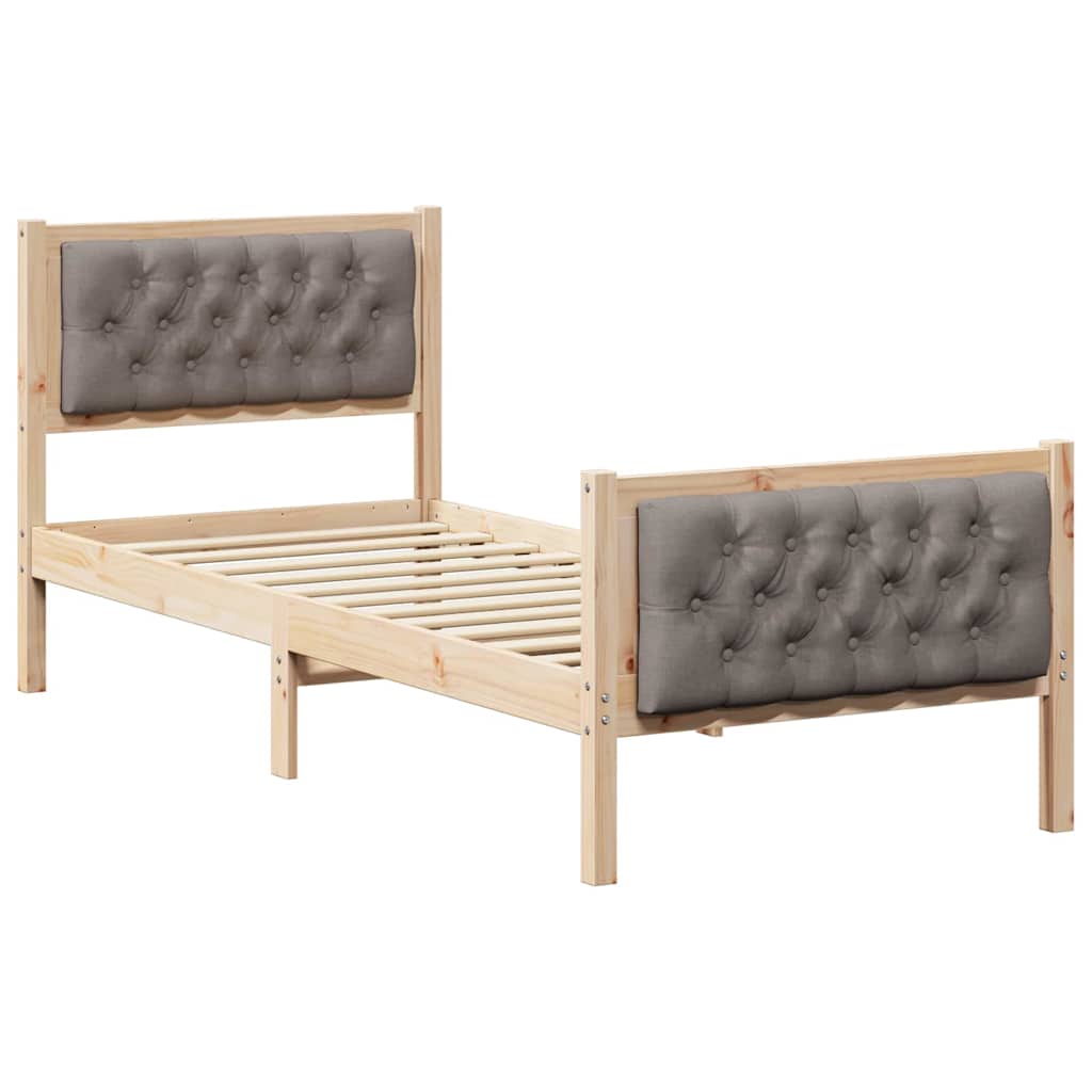 Krevetna konstrukcija Sivo-smeđa 80 x 200 cm Čvrsto borovo drvo