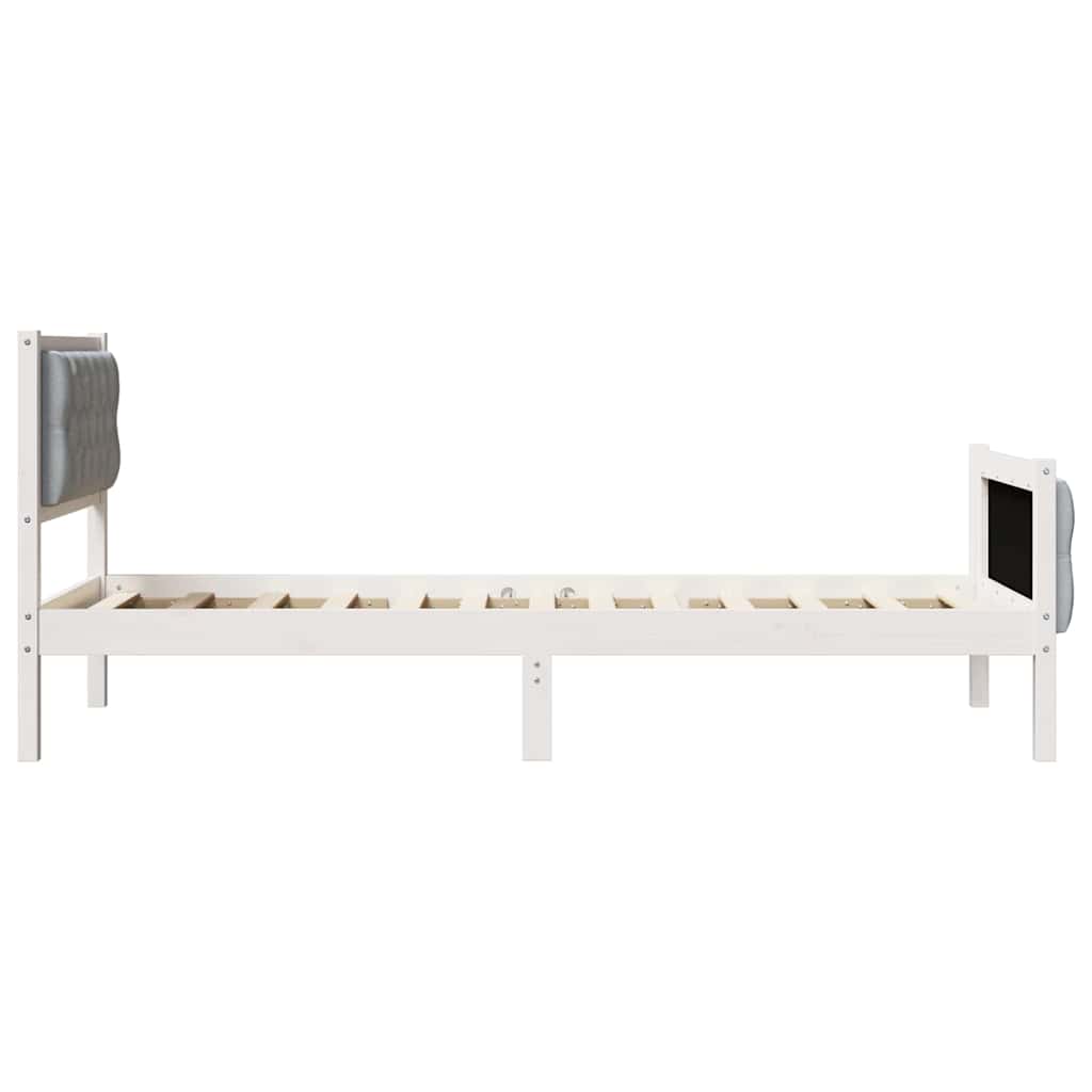 Krevetna konstrukcija s uzglavljem Svijetlo siva 80 x 200 cm