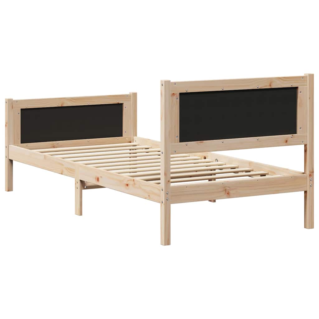 Krevetna konstrukcija Crna 90 x 190 cm Čvrsto borovo drvo