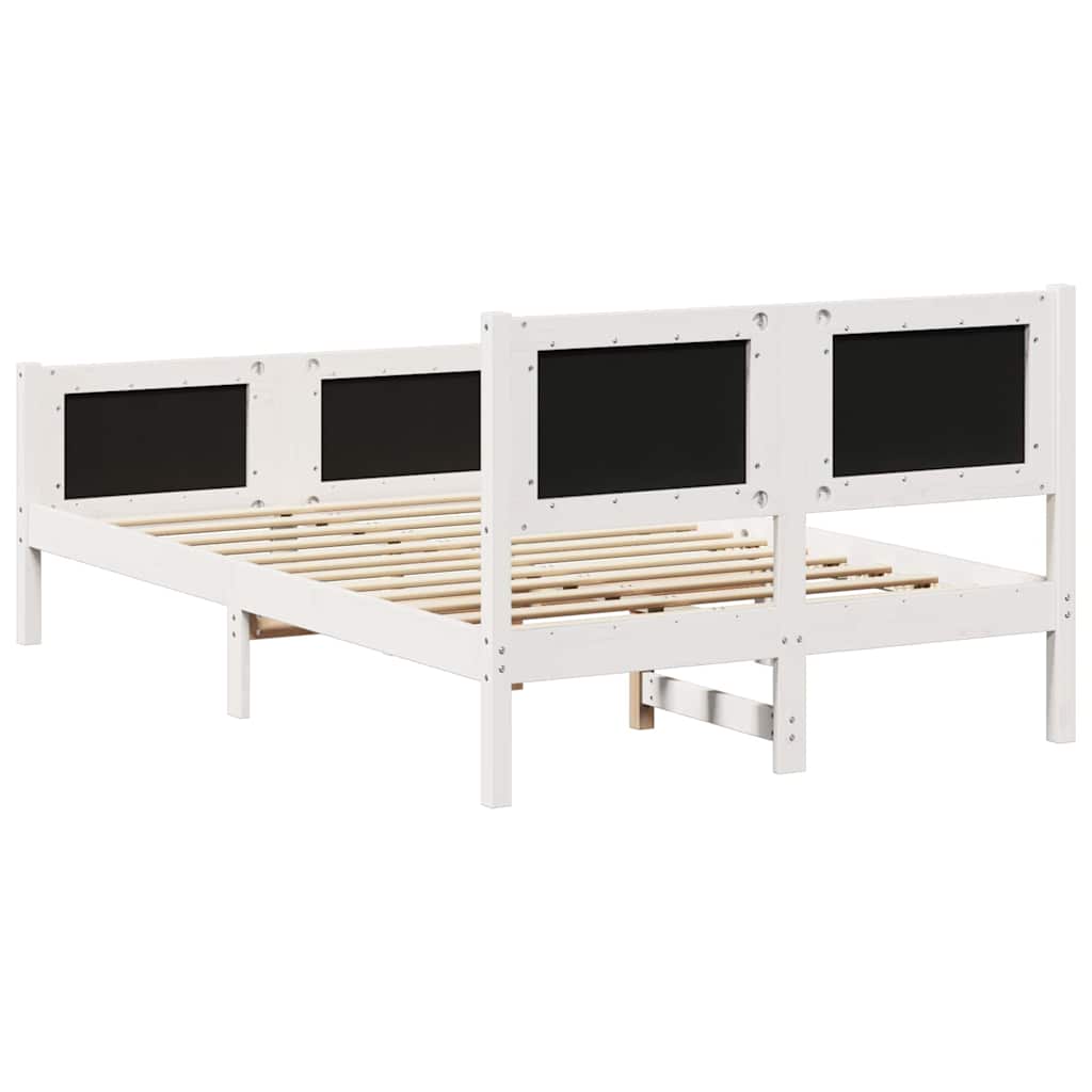 Okvir kreveta s uzglavljem Bijela i svijetlosiva 120 x 200 cm