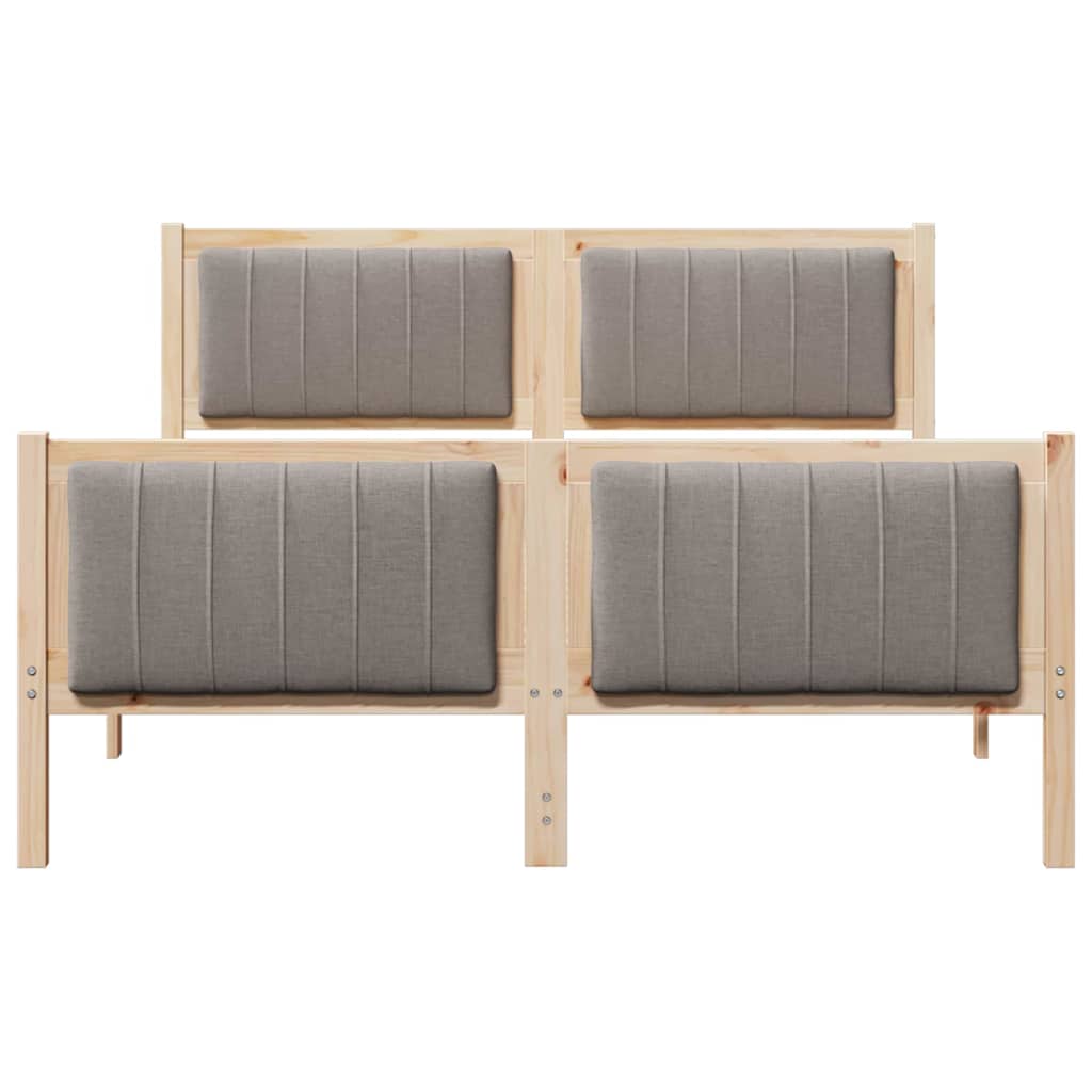 Okvir kreveta Smeđa i taupe 135 x 190 cm Masivna borovina