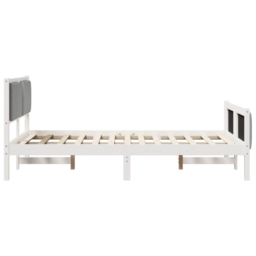 Okvir kreveta s uzglavljem Bijela i svijetlosiva 120 x 190 cm