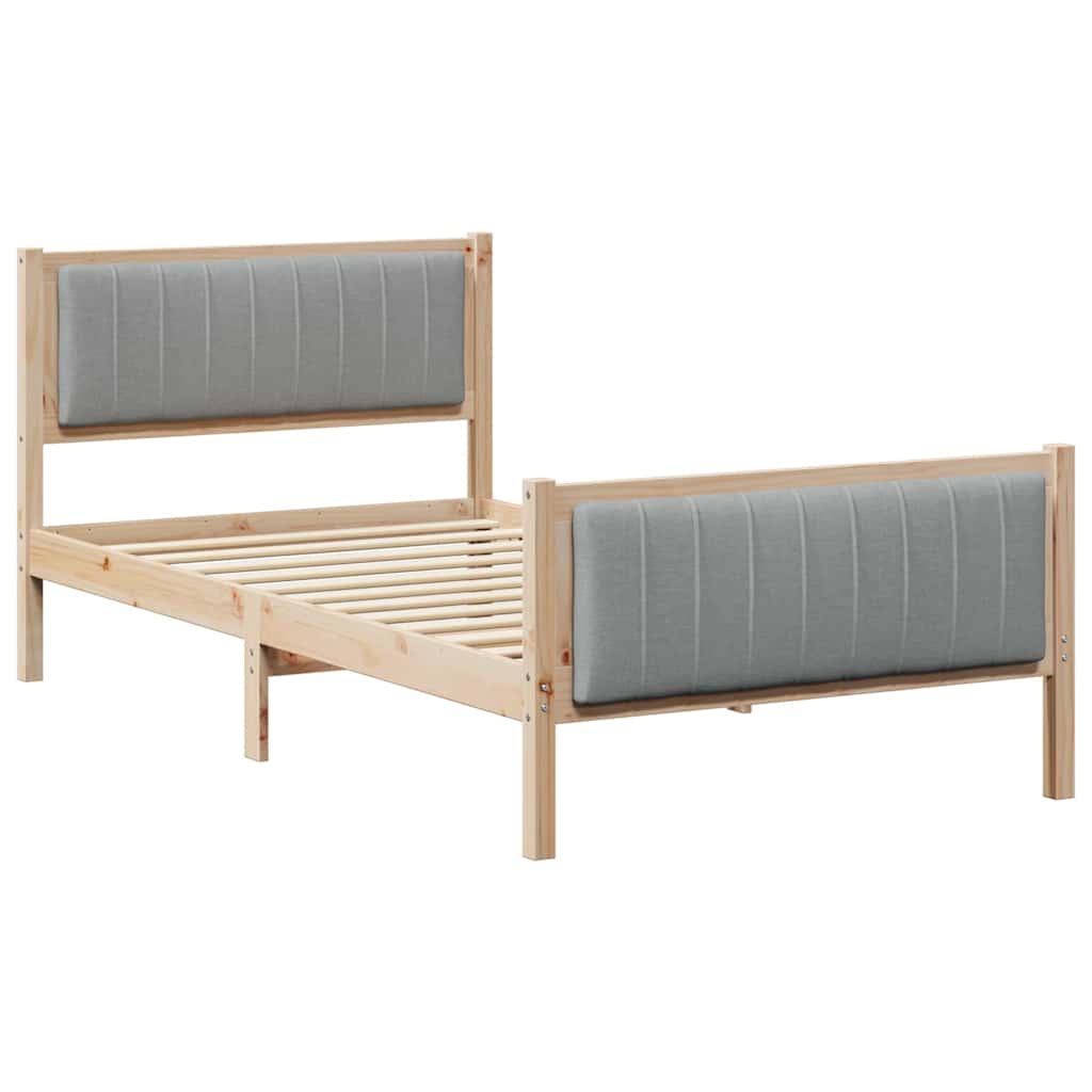 Okvir kreveta s uzglavljem Smeđa i svijetlo siva 100 x 200 cm