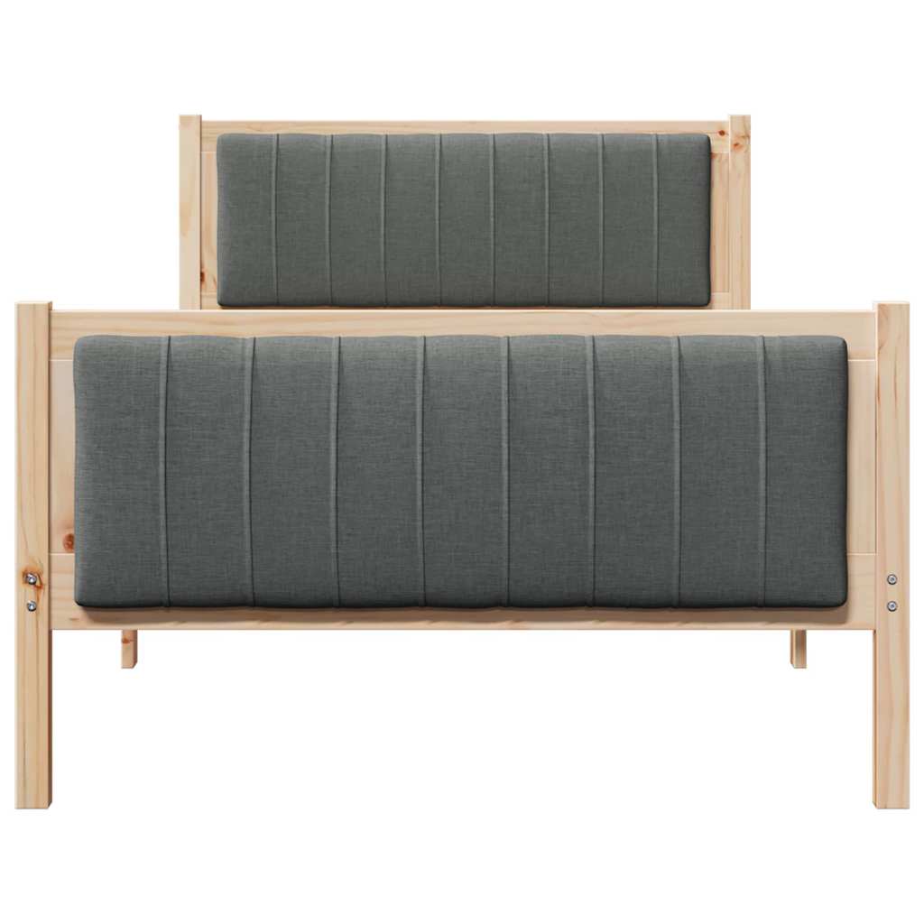 Okvir kreveta smeđe i tamnosivo 100 x 200 cm Masivna borovina