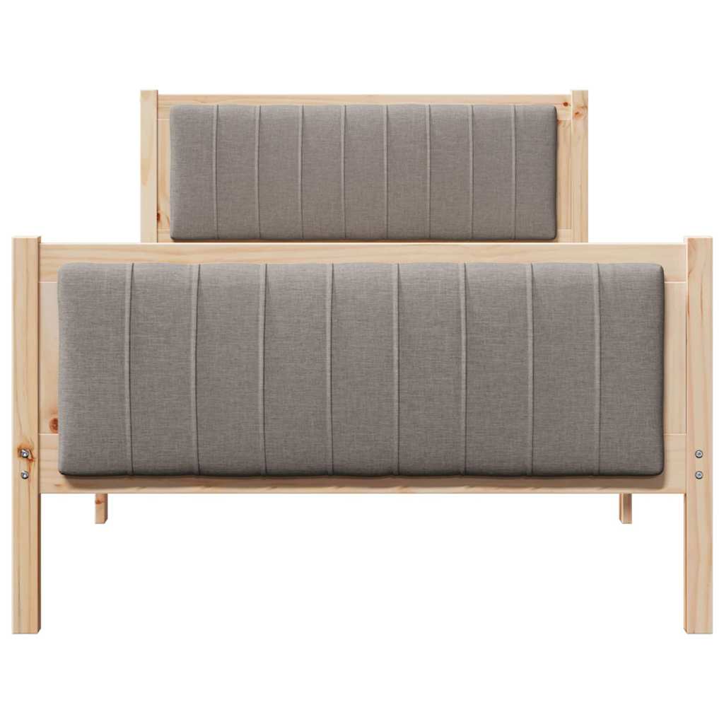 Okvir kreveta Smeđa i taupe 100 x 200 cm Masivna borovina