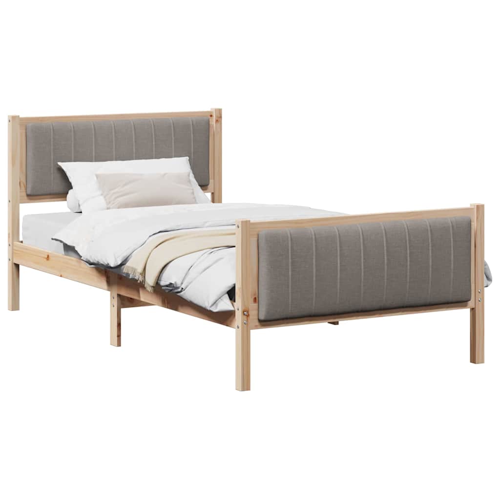 Okvir kreveta Smeđa i taupe 100 x 200 cm Masivna borovina