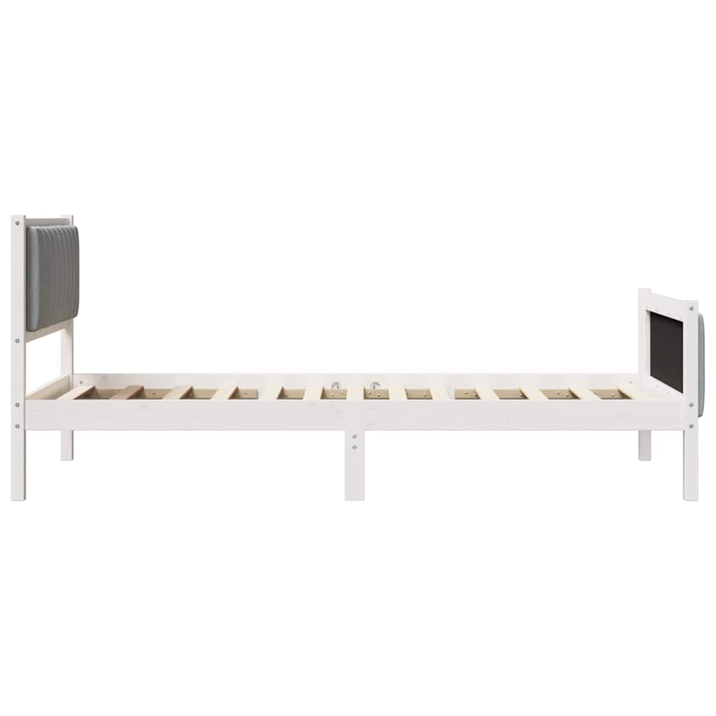 Okvir kreveta s uzglavljem Bijela i svijetlosiva 100 x 200 cm