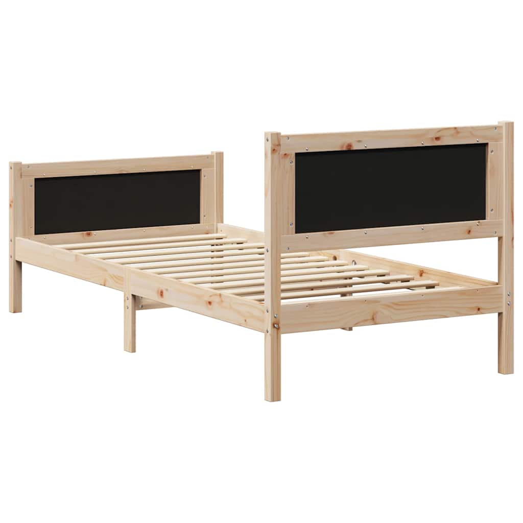 Okvir kreveta s uzglavljem Smeđa i svijetlo siva 90 x 200 cm