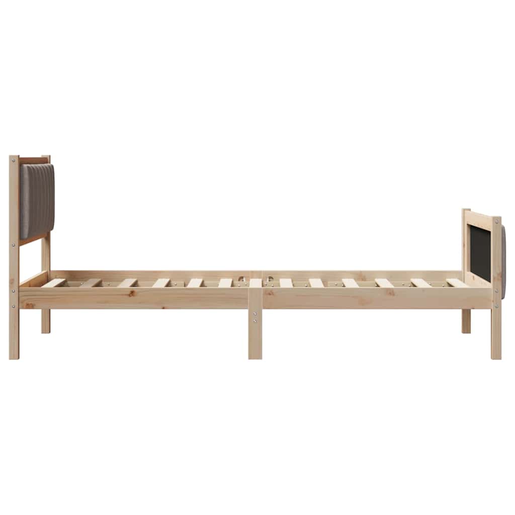Okvir kreveta Smeđa i taupe 90 x 200 cm Masivna borovina