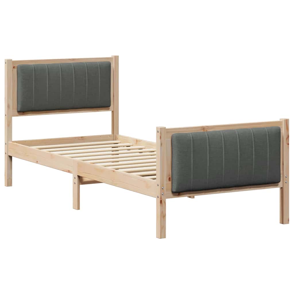 Okvir kreveta smeđe i tamnosivo 80 x 200 cm Masivna borovina